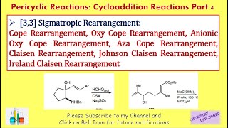 Cope Rearrangement Aza Cope Rearrangement Claisen Rearrangement Ireland Claisen Rearrangement [upl. by Alekim]