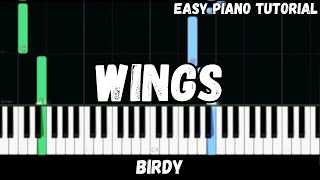 Birdy  Wings Easy Piano Tutorial [upl. by Letsirc]