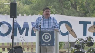 Illinois Governor attends Polk County Democrats annual steak fry event [upl. by Milas31]