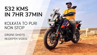 KOLKATA TO PURI NON STOP IN 7HR 37 MIN  DRONE SHOTS  KTM 390 ADVNETURE X ktm390adventure puri [upl. by Ylelhsa]