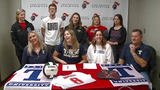 DeKalbs Regan Nordmann signing day interview with Trine University volleyball 11302023 [upl. by Asare]