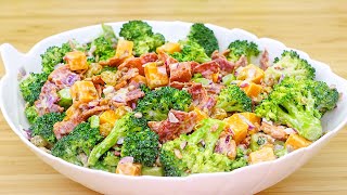 Der leckerste Speck Brokkoli Salat Einfaches und leckeres Rezept [upl. by Ardnoed873]