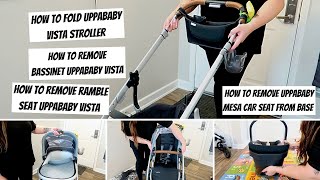 How to remove bassinet car seat rumble seat Fold UPPABABY VISTA UPPABABYMESA [upl. by Siro]