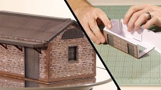 Paper Building Kits  Model Railroad Scenery [upl. by Atinob]