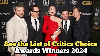 See the List of Critics Choice Awards Winners 2024 [upl. by Fusuy]