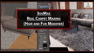 3ds Max Realistic Carpet Making Hair and Fur Modifier [upl. by Kelvin]