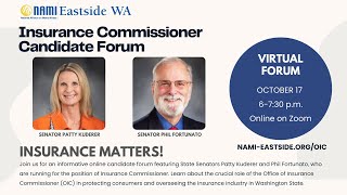 NAMI Eastside Webinar Insurance Commissioner Candidate Forum [upl. by Brighton]