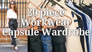 Work wear capsule wardrobe 2022  20 piece collection [upl. by Reiniar]