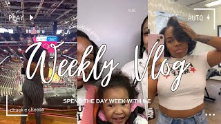 Weekly Vlog  hair appointment  family time  chuck e cheese  cavs games 🏀✨ [upl. by Htebilil]