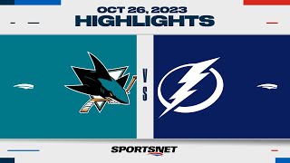 NHL Highlights  Sharks vs Lightning  October 26 2023 [upl. by Sadick]