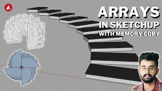 Surprising ARRAY Technique in SketchUp with memory copy  The Architecture Tract  With Manan Hans [upl. by Ayila673]