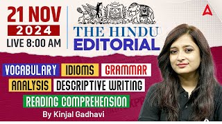 Hindu Editorial Analysis  21 November 2024  Vocab Grammar Reading Skimming  By Kinjal Gadhavi [upl. by Annabela790]