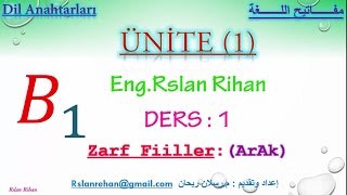 تعلم اللغة التركية الدرس 1 من المستوى الثالث B1 الرابطة الظرفية الحالية ArAk [upl. by Anaujik478]