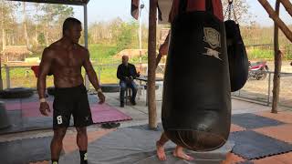 Buakaw teaching push kicks [upl. by Olin]