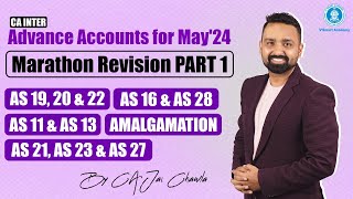 🚀 Marathon Revision Part 1  Adv Accounts  MayNov 24  CA Inter  Jai Chawla  Vsmart Academy [upl. by Riebling]