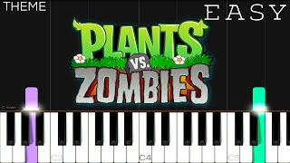 Plants vs Zombies Game Theme  EASY Piano Tutorial [upl. by Amorita]