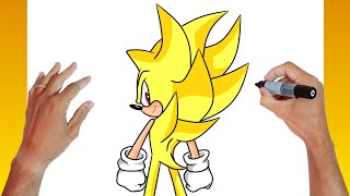 como DESENHAR o SUPER SONIC  how to draw SUPER SONIC [upl. by Ahtanoj837]