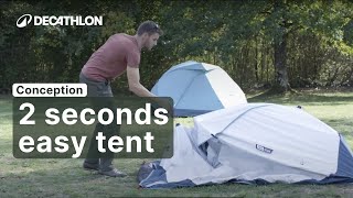 TUTORIAL  How to fold the 2 SECONDS EASY TENT freshampblack 2p   DecathlonQUECHUA [upl. by Pacifica]