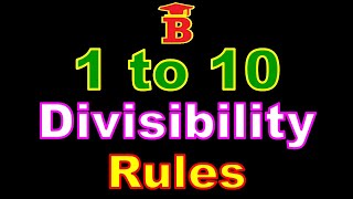 1 to 10 Math Divisibility Rules [upl. by Denison]