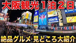 【大阪観光】旅行に行く人必見！絶対に行きたい観光スポットから名物グルメまで大紹介！大阪の魅力が詰まった一本です！梅田難波海遊館USJ [upl. by Melisa]