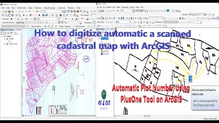 automatic digitization of a map using ArcGIS  cadastral map automatic plot number entryLR RS [upl. by Vas]