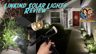 Review Linkind StarRayS 10 LEDs Landscape Solar Spotlights Powered DusktoDawn Outdoor Lights [upl. by Bautram]