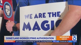 Disneyland cast members vote to authorize strike [upl. by Weissberg593]