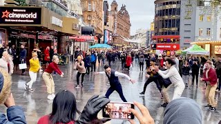 Guy Joins In With Own Proposal Flash Mob  His Freestyle is INCREDIBLE [upl. by Aydni164]