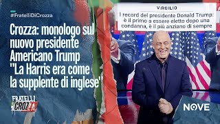 Crozza monologo sul nuovo presidente Americano Trump quotLa Harris era come la supplente di inglesequot [upl. by Oecam617]