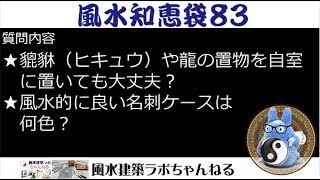 風水知恵袋８３ ★貔貅（ヒキュウ）や龍の置物を自室に置いても大丈夫？ ★風水的に良い名刺ケースは何色？ [upl. by Oleta]