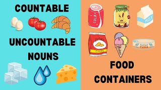 Countable and Uncountable nouns  some  any  Food containers Class 15 [upl. by Anolahs]