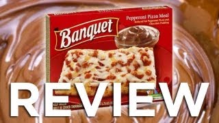 Banquet Reduced Fat Pepperoni Pizza Meal Video Review Freezerburns Ep539 [upl. by Holsworth]