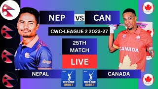 Nepal vs Canada live Match  live match  live commentery live score update livematch [upl. by Htyderem]