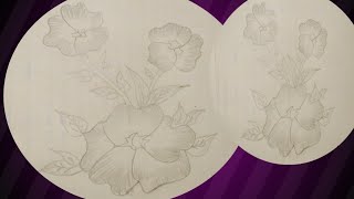 simple easy flower drawing 1 step by step flower drawing with pencil ✏️ 1 beautiful flowers drawing [upl. by Hallam]