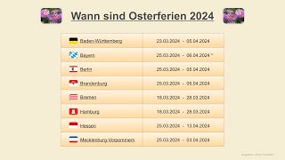 Wann sind Osterferien 2024 [upl. by Leibarg]