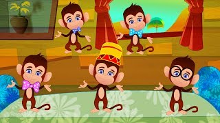 Five Little Monkeys with lyrics  Kindergarten Nursery Rhymes For Children  Cartoons by Kids Tv [upl. by Farny]