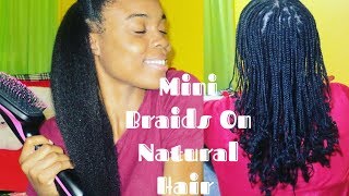 ☆ How To Mini Braids On Natural Hair  Mini Braids On Stretched Natural Hair  Protective Styling [upl. by Enel]