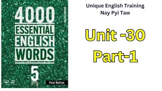 4000 English Essential Words 5  Unit 30 Part1 [upl. by Baun]