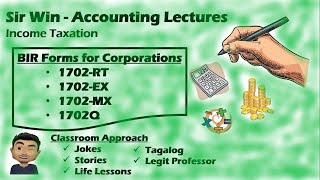 Lecture 13 BIR Tax Forms for Corporations Taxation for Corporation Income Taxation [upl. by Ennahgiel]