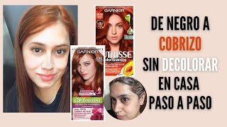 Cabello negro a cobrizo cómo teñirse paso a paso SIN DECOLORAR [upl. by Elvera]