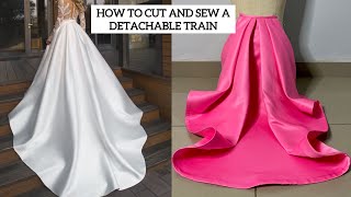 How To Cut and Sew a Detachable Wedding dress Train [upl. by Emse501]