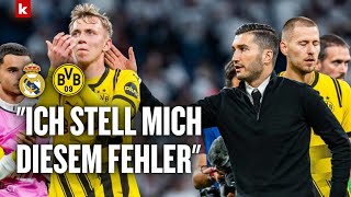 25 nach 20 Bedienter Sahin will BVBEinbruch nicht erklären  Real Madrid  BVB 52 [upl. by Rowan320]