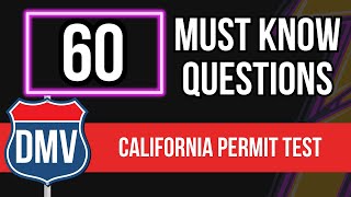 60 California Permit Test Questions 2024 DMV Written Practice amp Study Guide [upl. by Sac119]