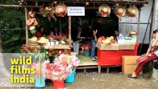 Handicraft items like hats baskets necklaces at a stall in Mizoram [upl. by Behn814]