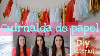 Como hacer una guirnalda de papel  DIY tassel garland trillizas  triplets [upl. by Upali]