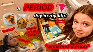 a period day in my life WEEKEND EDITION  getting ready to have my period at school [upl. by Sardella]