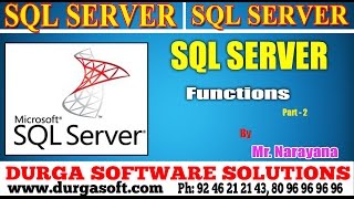 Sql Server tutorial  onlinetraining functions Part2 by Narayana [upl. by Ahsinuq]