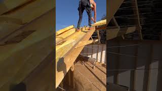 insulation of the roof with mineral wool woodwooding woodworks [upl. by Wilfrid]