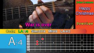 Happy Xmas War is Over John Lennon  TUTORIAL CHITARRA  GUITAR LESSON  TAB Accordi  Chords [upl. by Ahseikram]