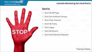 Lecture 17 LinkedIn Marketing Do’s And Don’ts [upl. by Natalya]